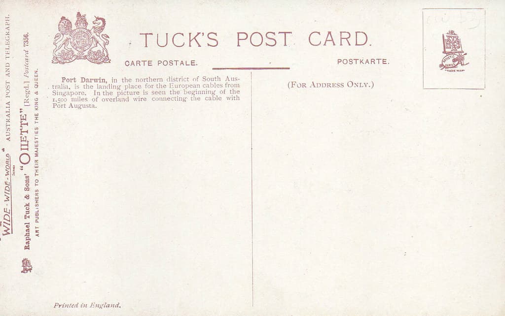 Cable Station, Port Darwin, N.T., Australia - reverse