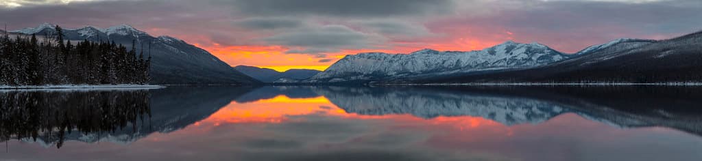 Sunset Over Apgar Mountains Panorama