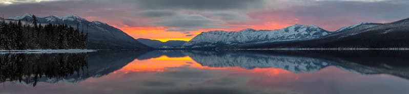 Sunset Over Apgar Mountains Panorama