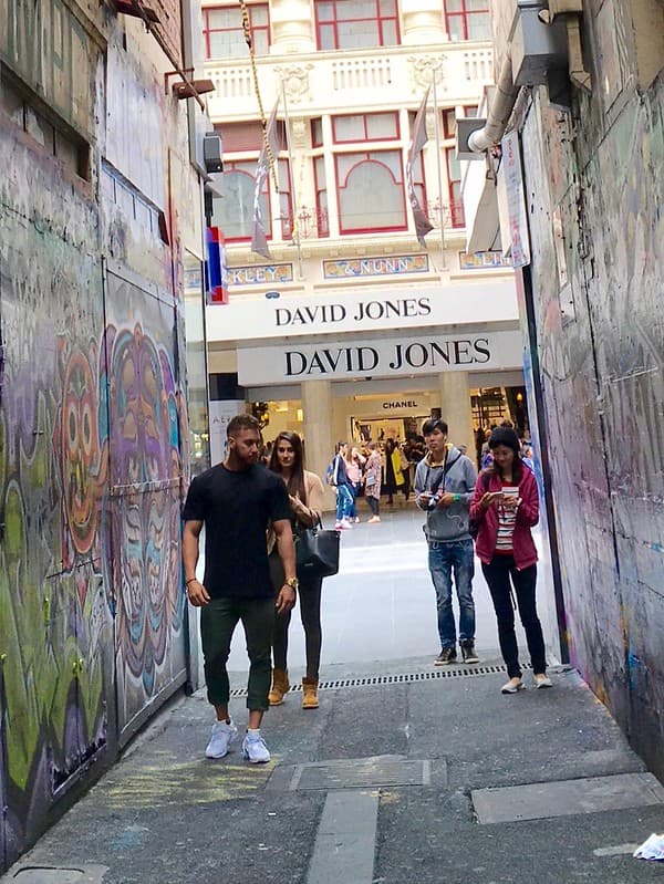 Infamous David Jones.. entry via the Graffiti laneways
