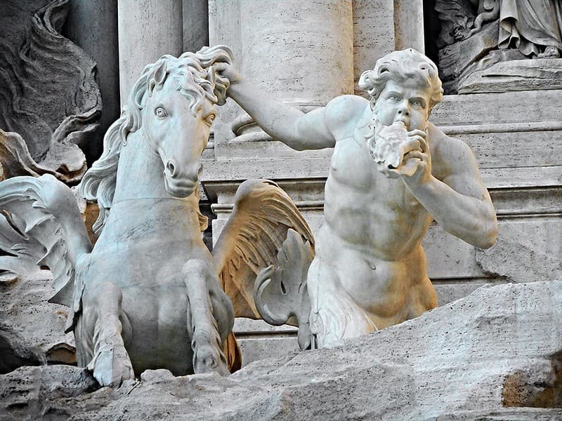 Fountain, horse, italy