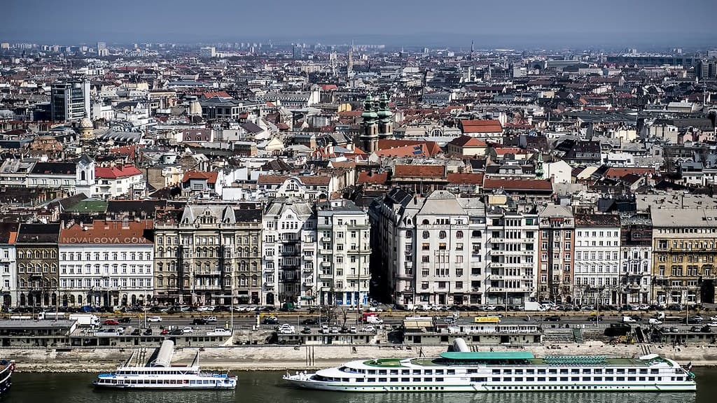 Bird's eye view from Buda side