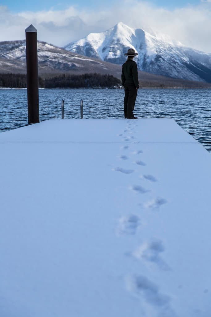 Ranger Amanda Enjoying the view from Apgar Boat Dock
