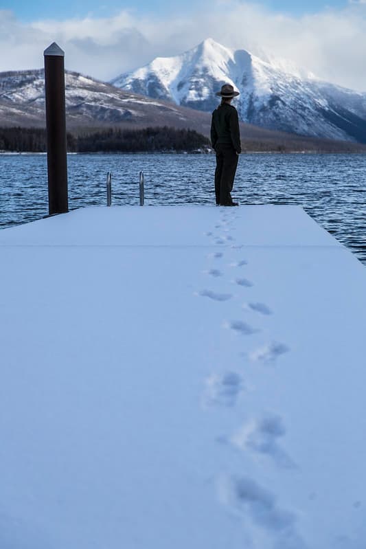 Ranger Amanda Enjoying the view from Apgar Boat Dock