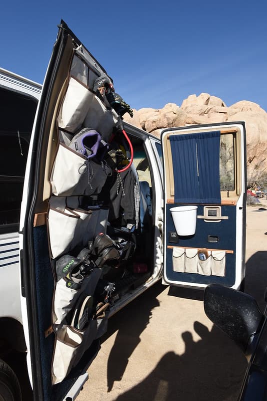 Organized Climbing Shoes in Van
