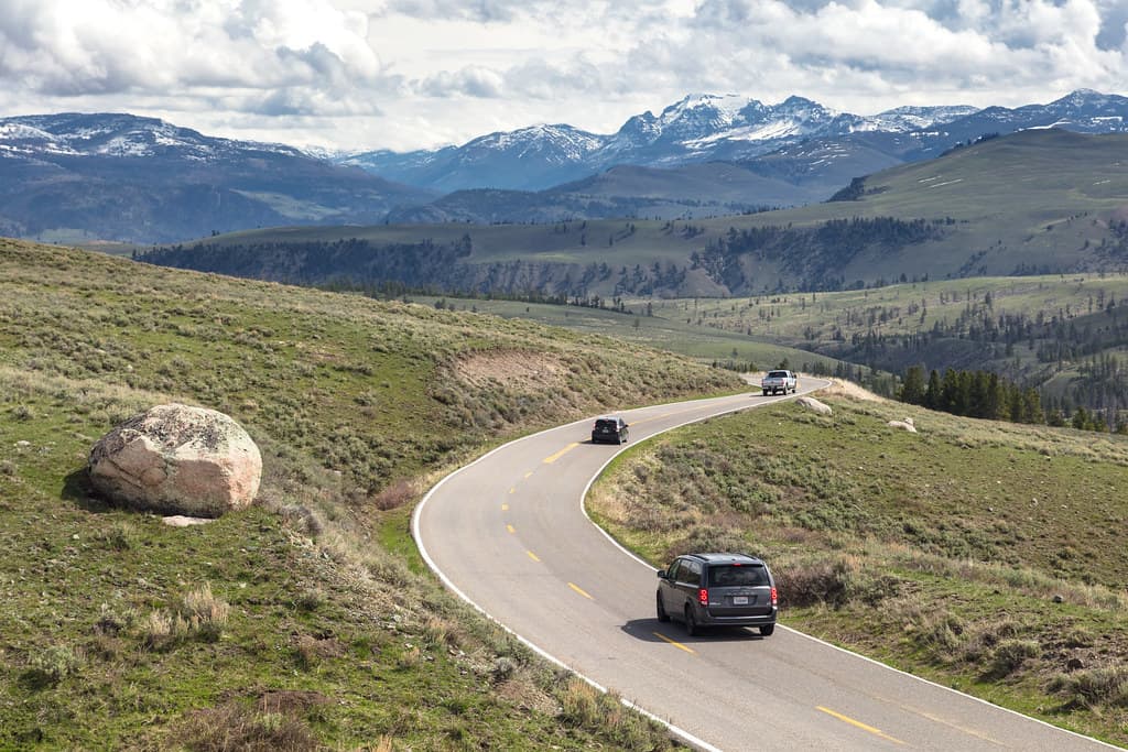 Views along Grand Loop Road from Tower Junction to Canyon Village