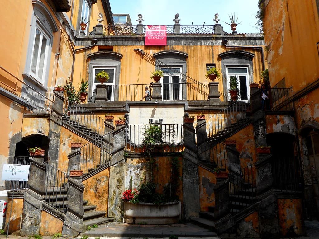 Great staircase (18th century) of Marigliano palace in Naples