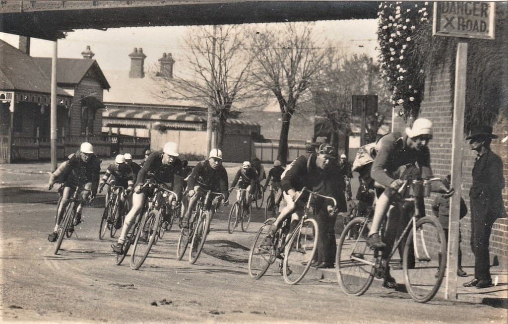 BICYCLE RACE TAKEN BY C. V. BLAND IN GEELONG, VICTORIA - early 1900s