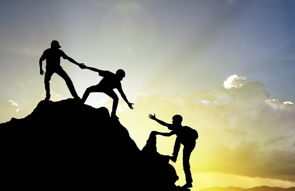 Climbing helping team work , success concept
