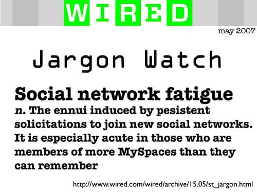 Social Network Fatigue