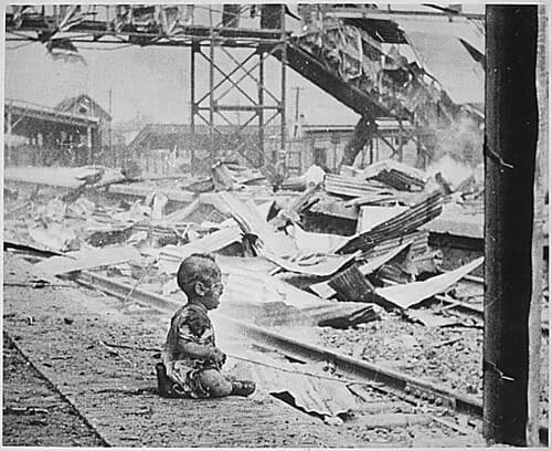 Public Domain: Terrified Child in Shanghai in War Zone, 1937 (NARA)