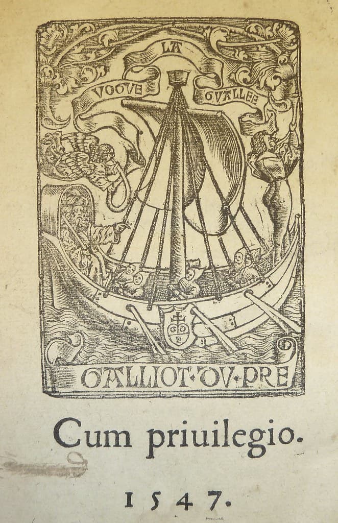 Woodcut device of Parisian printer Galliot Du Pré, d. 1561.