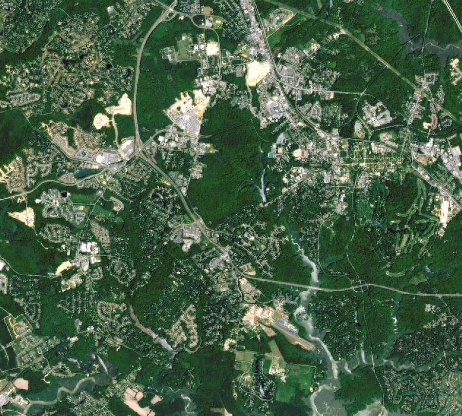 Jamestown, Virginia Closeup Satellite Image (NASA)