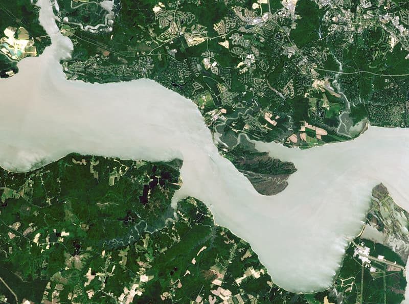 Jamestown, Virginia Closeup Satellite Image (NASA)