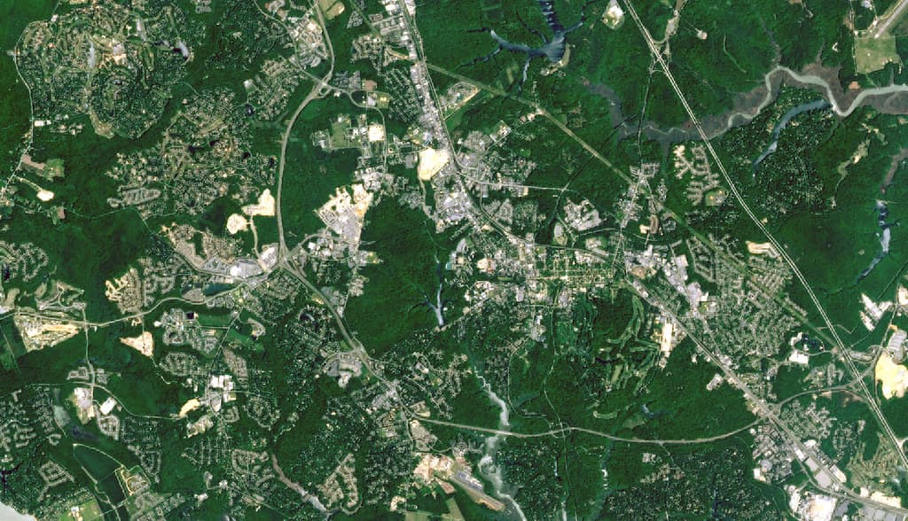 Jamestown, Virginia Closeup Satellite Image (NASA)
