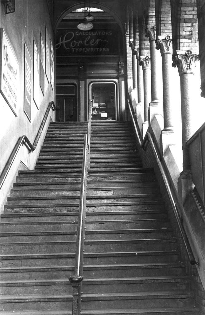 Broad Street station - the Lombardic staircase in 1971
