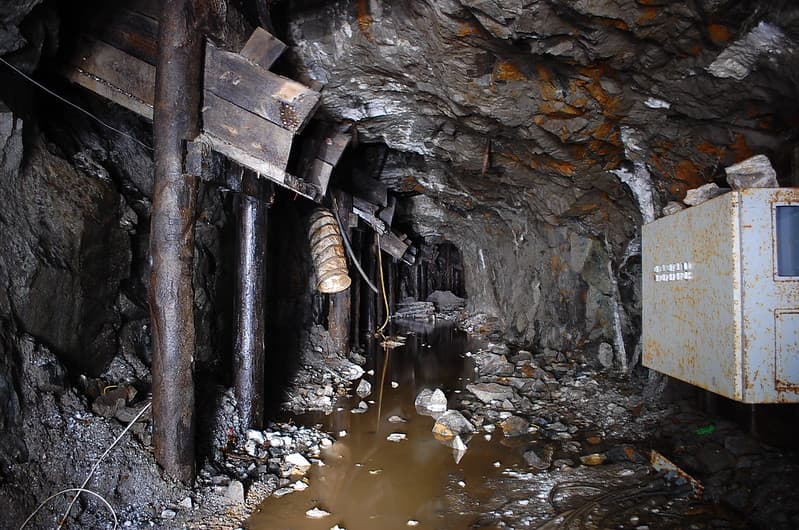Control panel and ore chutes