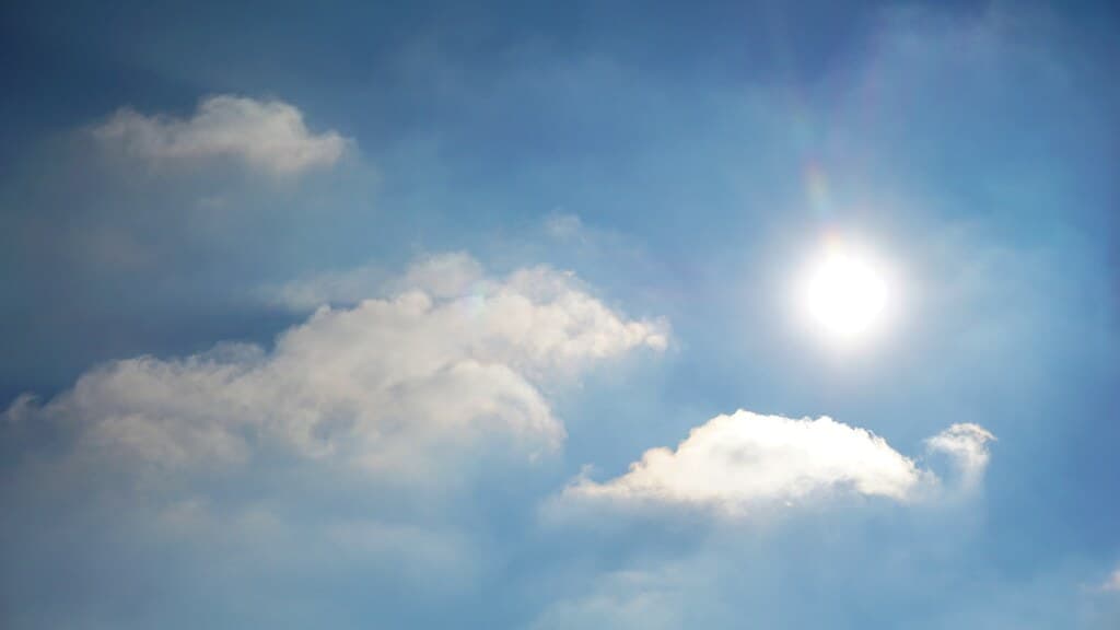 Blue sky and sun
