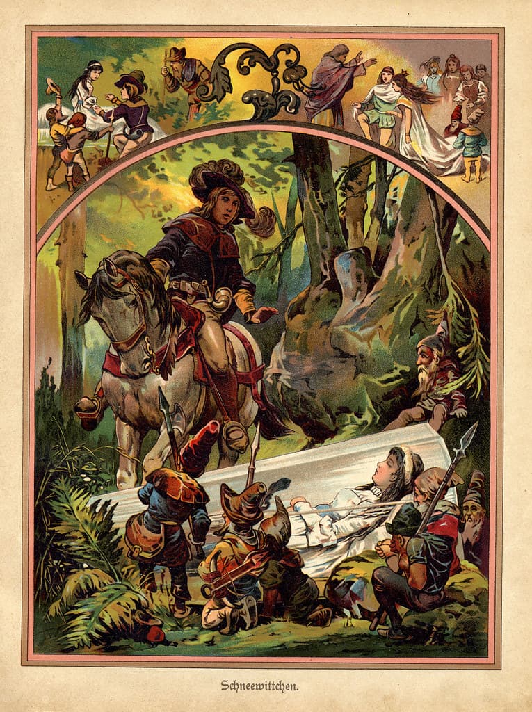 Snow White illustration from german children's book 1919