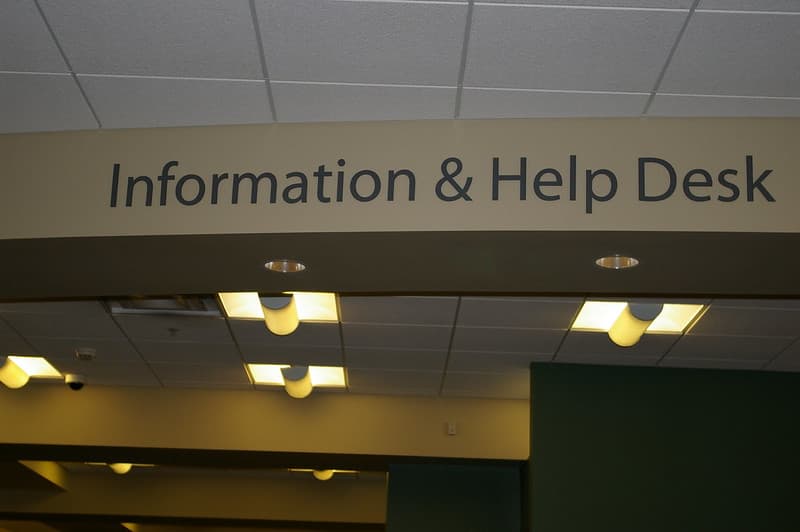 Information and Help Desk sign