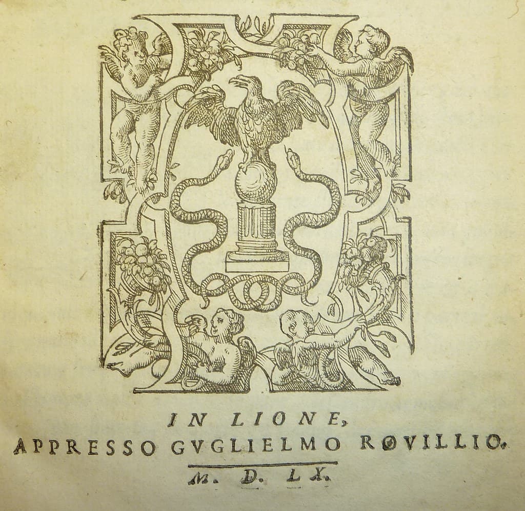 Woodcut device of Lyon printer Guillaume Rouillé