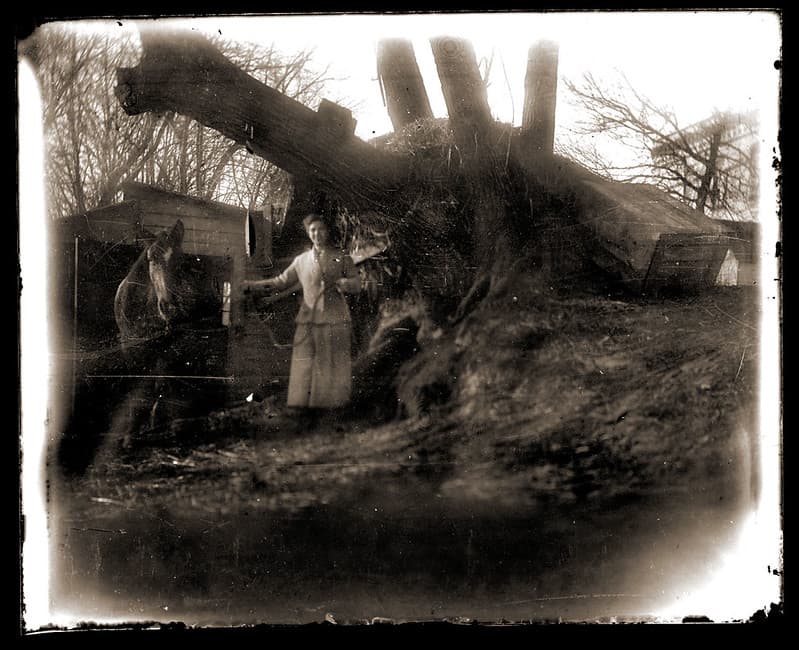 Woman with horse, c1913