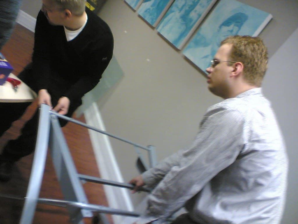 Richard and Boris assemble our new EQ3 desk