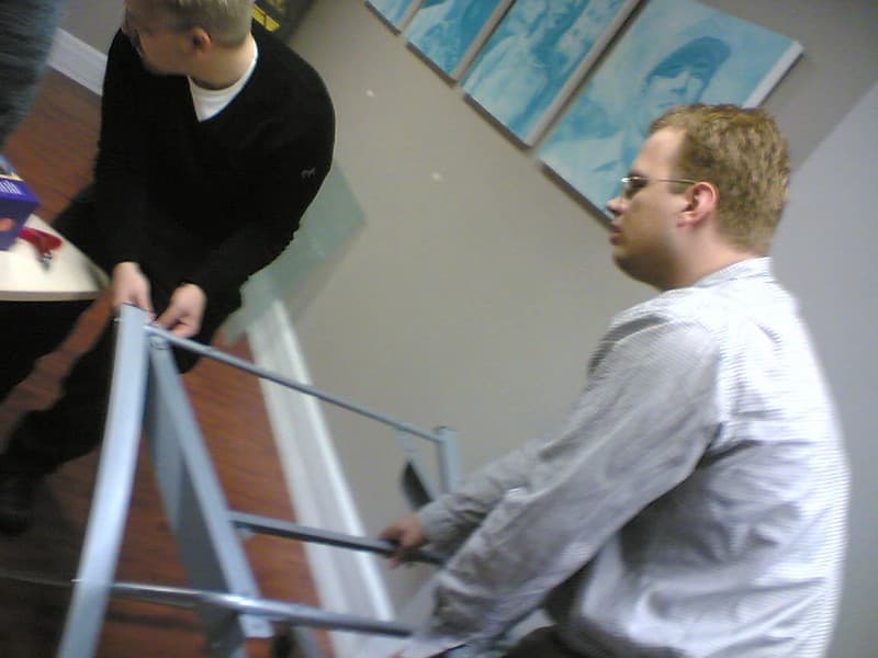 Richard and Boris assemble our new EQ3 desk