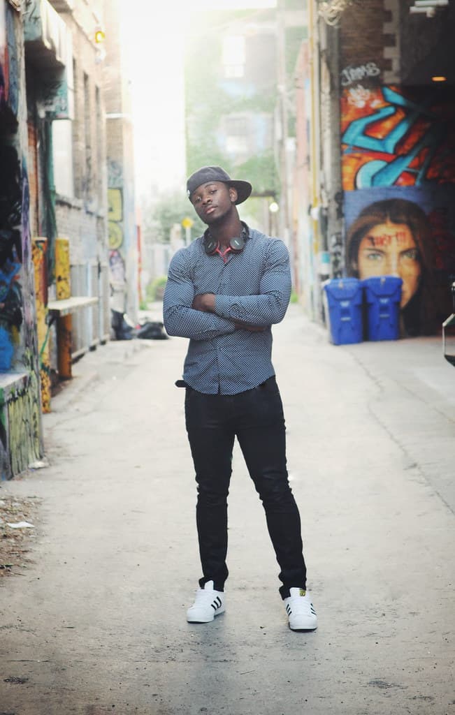 Posing in Toronto's Graffiti Alley