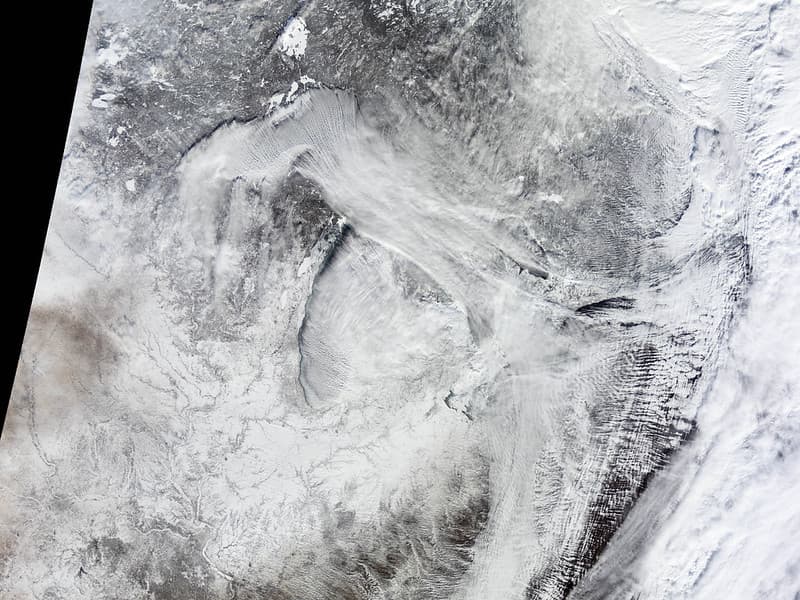 MODIS Satellite image Great Lakes ice cover