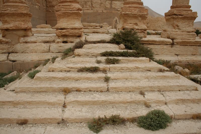 Palmyra - wedge-shaped staircase into funerary temple