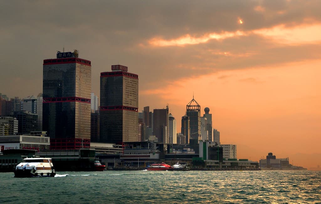 On Hong Kong Harbour.