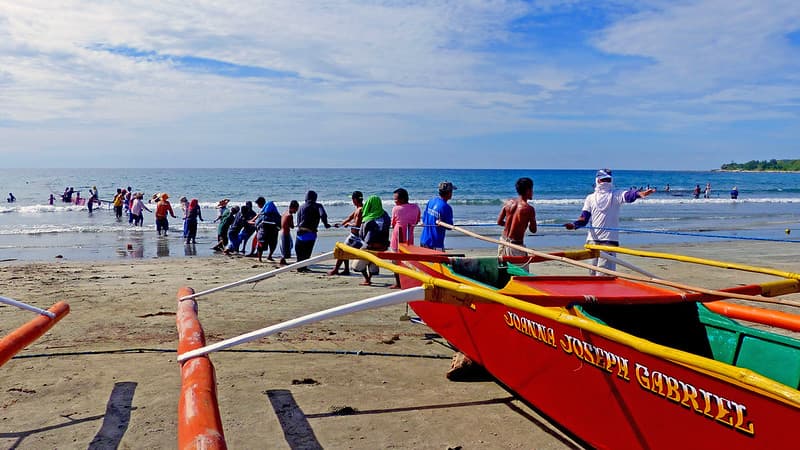 Beach fishing. Philippines