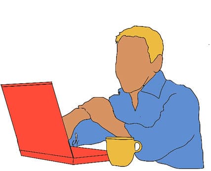 A man using a laptop