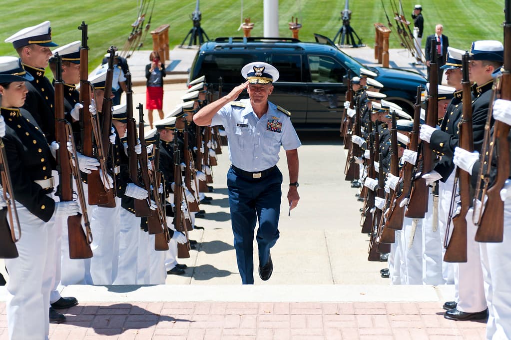 U.S. Coast Guard Commandant holds first all-hands at Academy