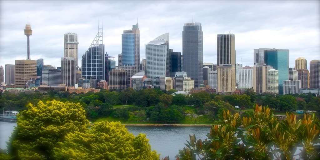 Sydney city from Garden Island