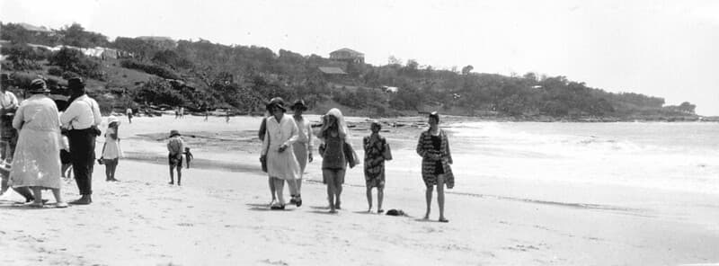 Beach scene, Caloundra, January 1931