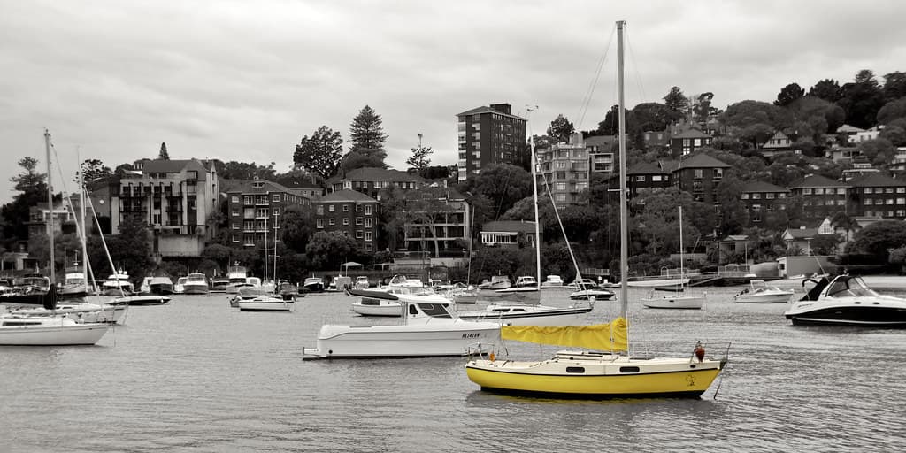Yellow boat in Double Bay