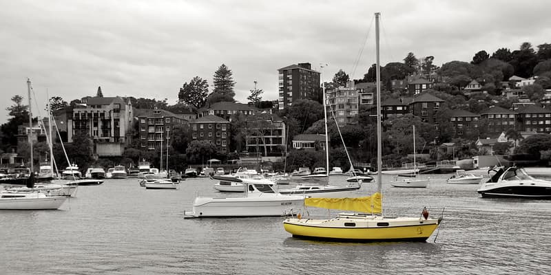 Yellow boat in Double Bay