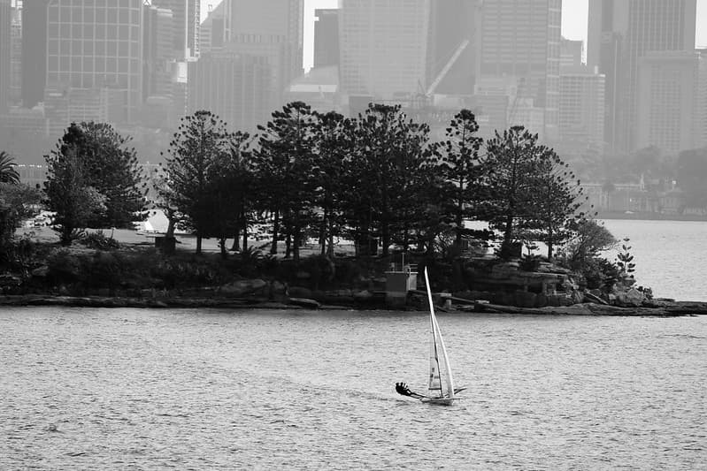 The city, the island, the boat