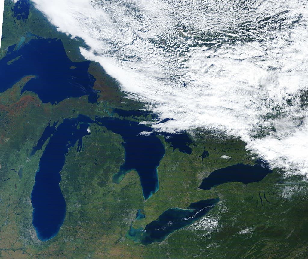 MODIS satellite image of Great Lakes