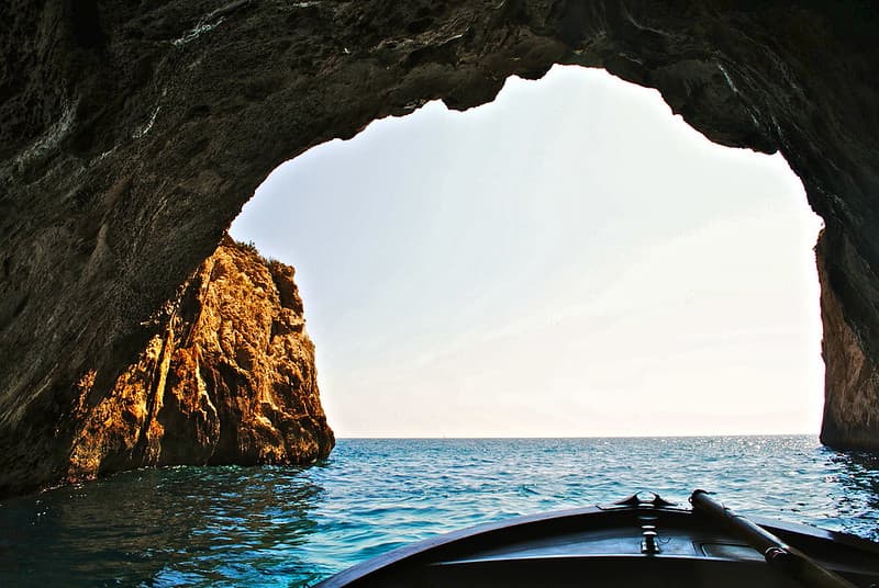 Rock Formation Tunnel in Ocean