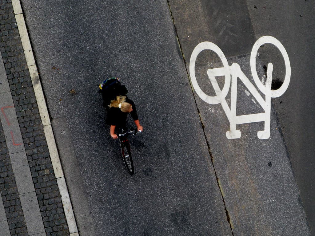 Blonde. Bicycle. Pictogram.