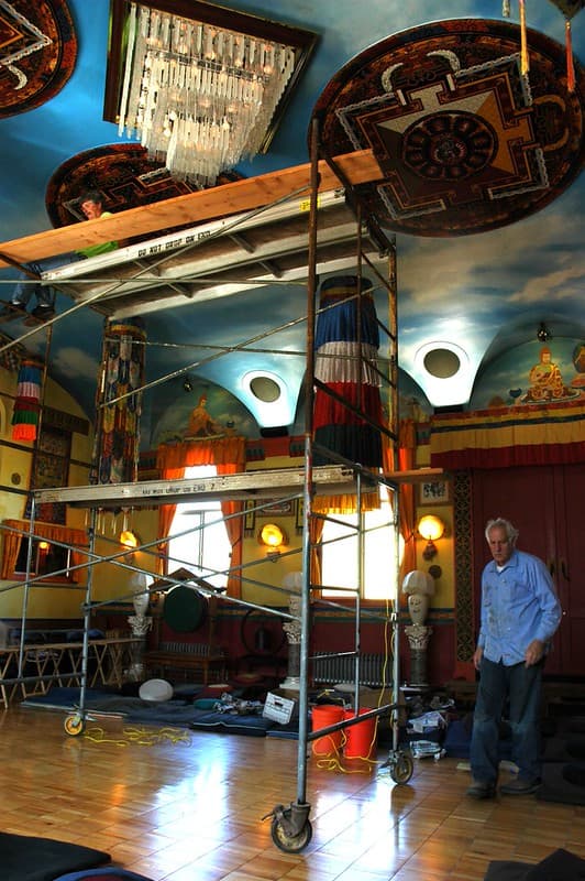 Buddhism, ceiling, chandelier
