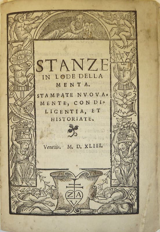 Woodcut border with device of printer Giovanni Andrea Valvassori