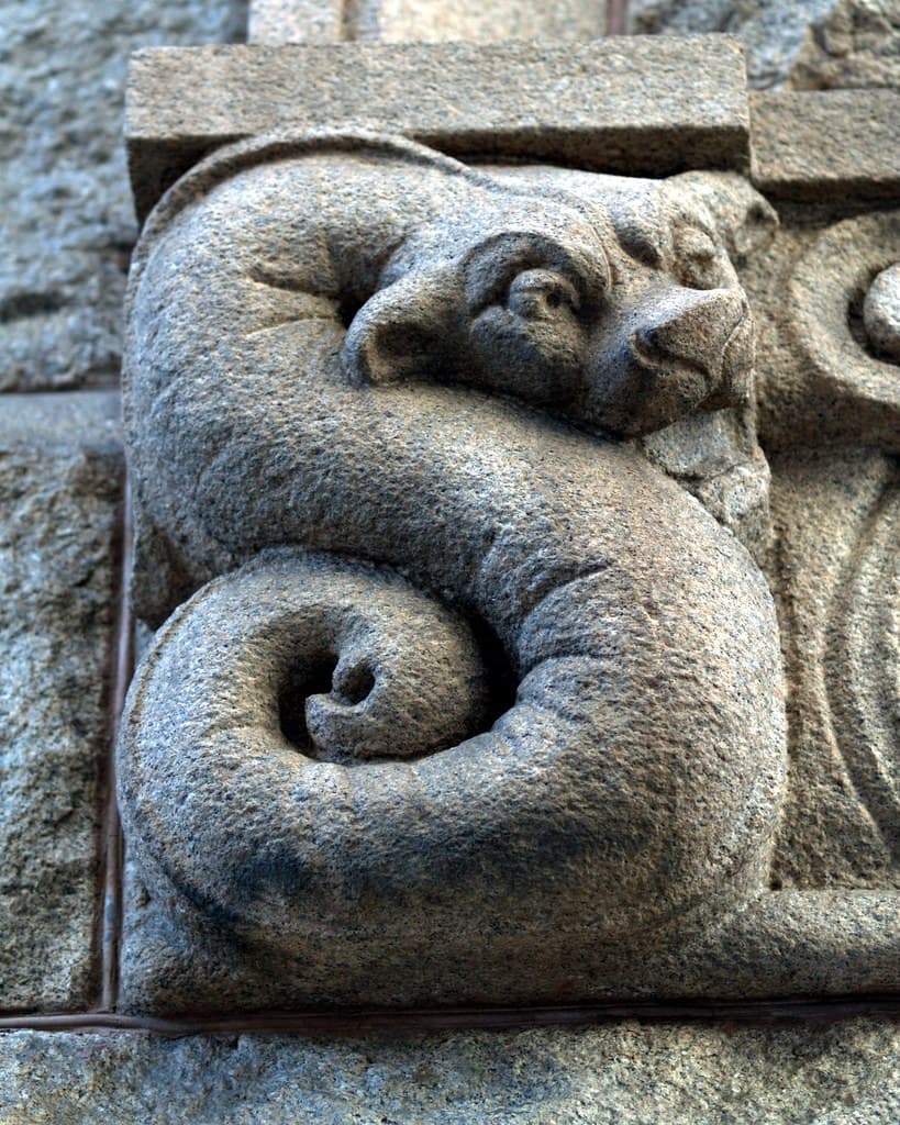 Snake Gargoyle with a Cat's Head at the Morgue (Pittsburgh, PA)