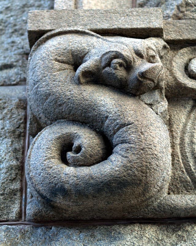 Snake Gargoyle with a Cat's Head at the Morgue (Pittsburgh, PA)