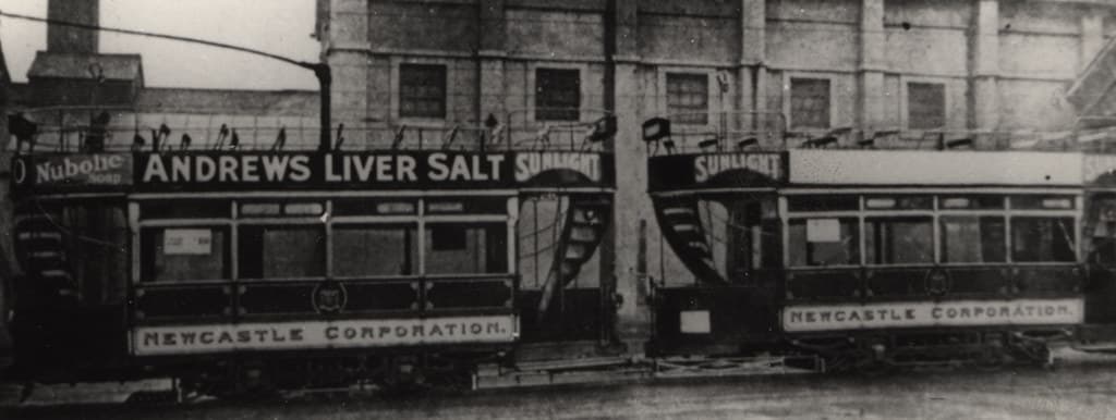 041143:Electric tram cars Byker Depot Byker Unknown c.1917