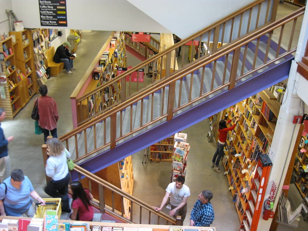 Staircase inside Powell's Bookstore