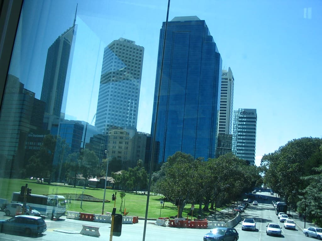 Skyscrapers from Bell Tower staircase
